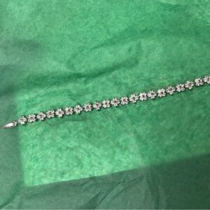 Elegant Silver & Bold Floral Bracelet